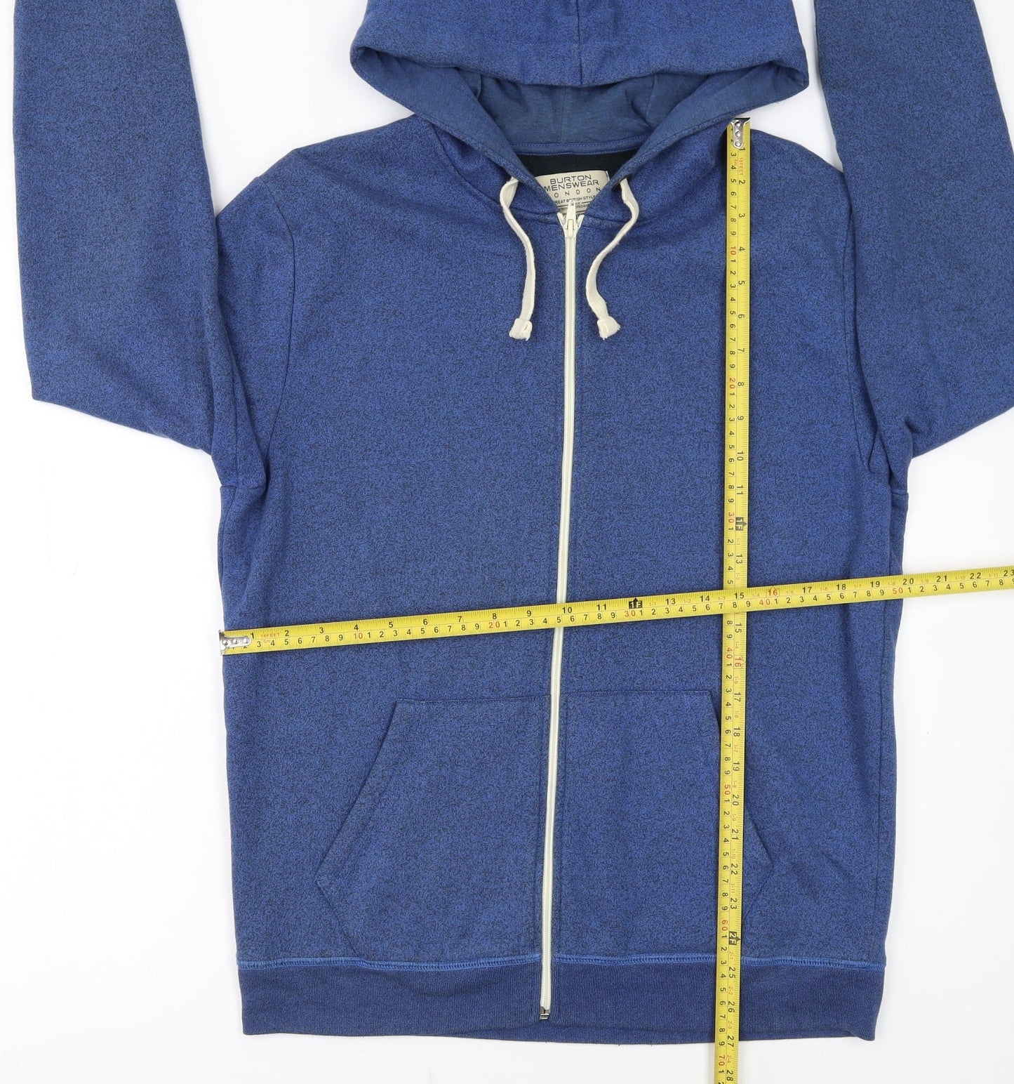 Burton Menswear London Mens Blue Full Zip Hoodie Size M