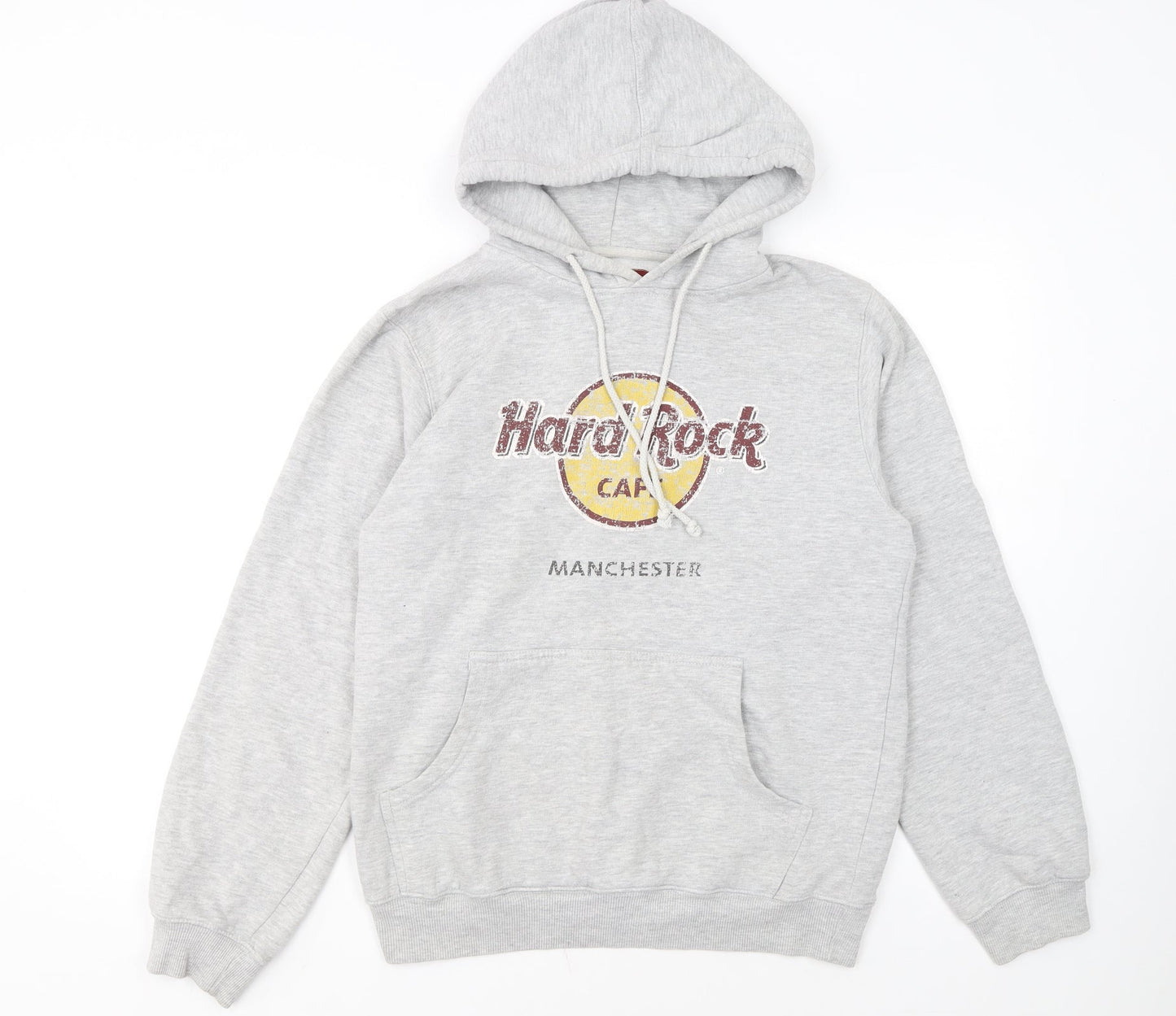 Hard Rock Cafe Men's Grey Pullover Hoodie Medium Music Logo Sweatshirt
