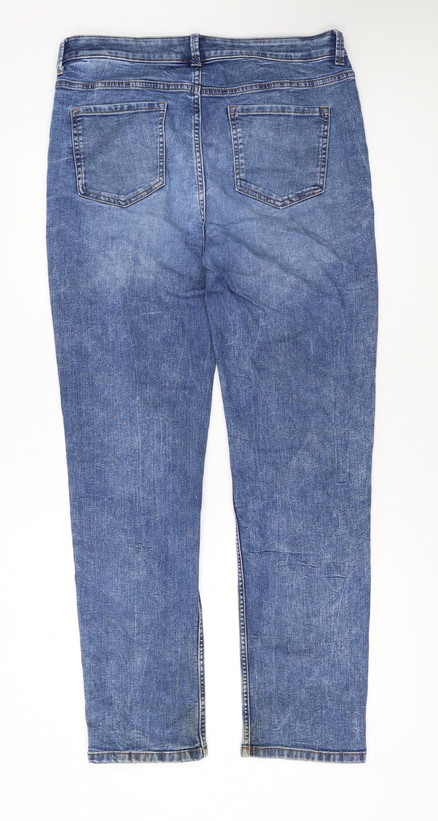 Marks and Spencer Women's Blue Straight Leg Jeans Size 14 Regular