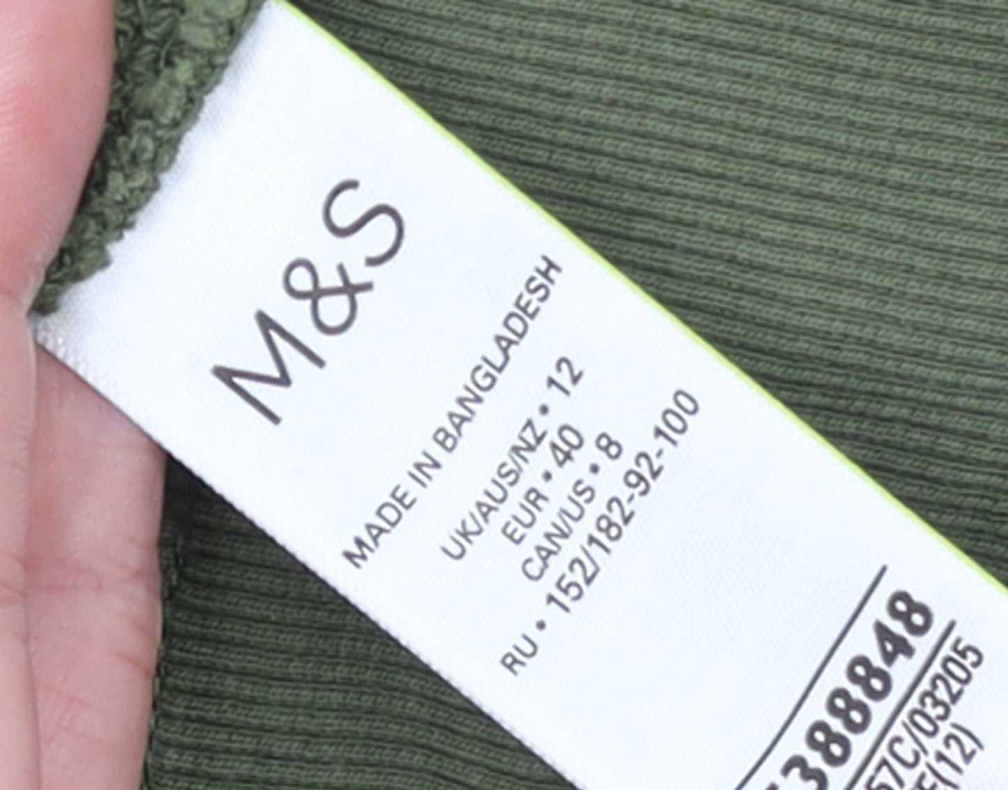 Marks and Spencer Womens Green Pullover Hoodie Size 12 Cotton Blend