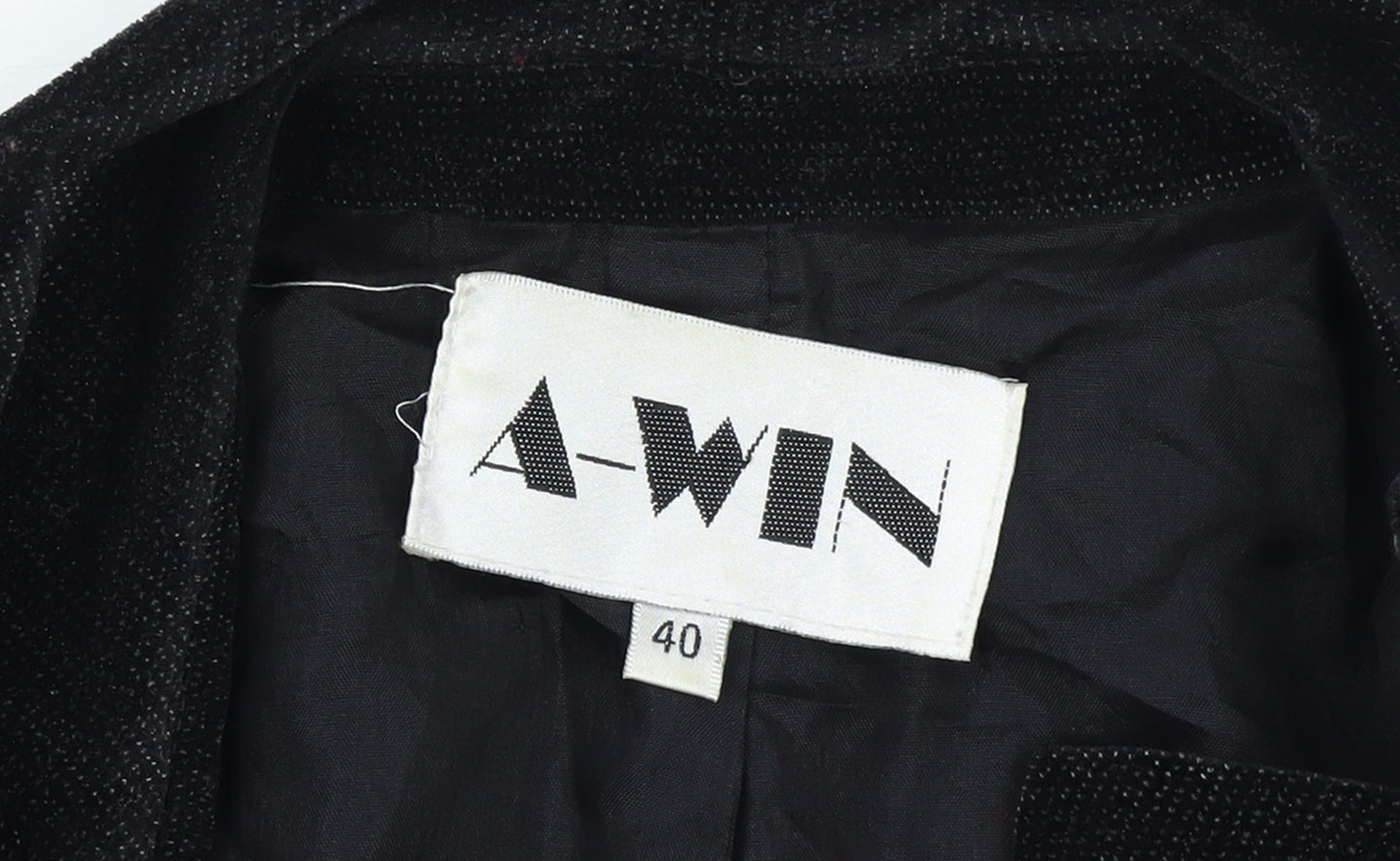 A-WIN Women's Black Velvet Single-Breasted Blazer Size 12