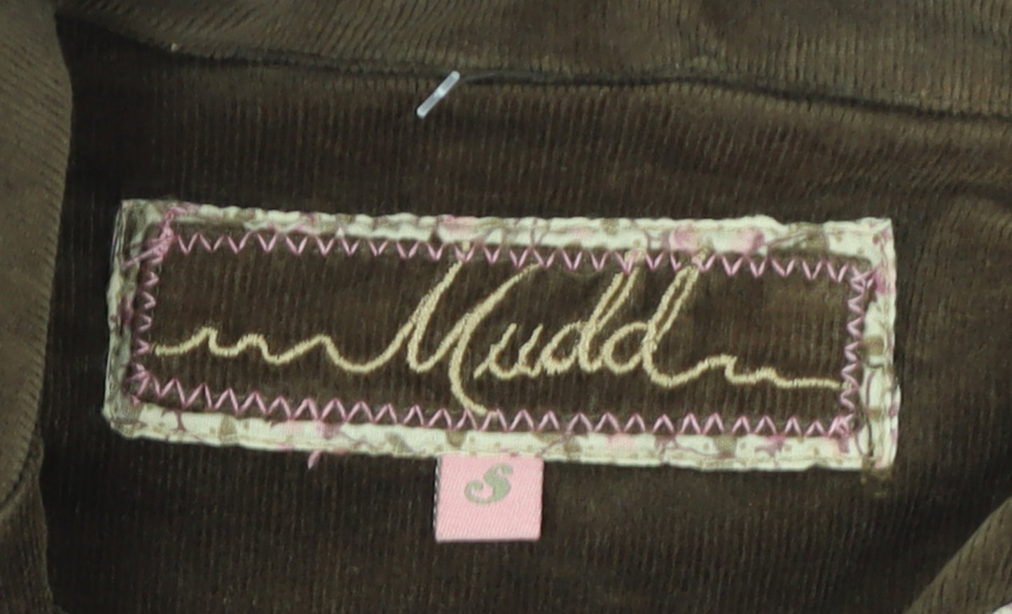 Mudd Women Brown Corduroy Blazer Jacket Small Cotton Blend Lace Trim