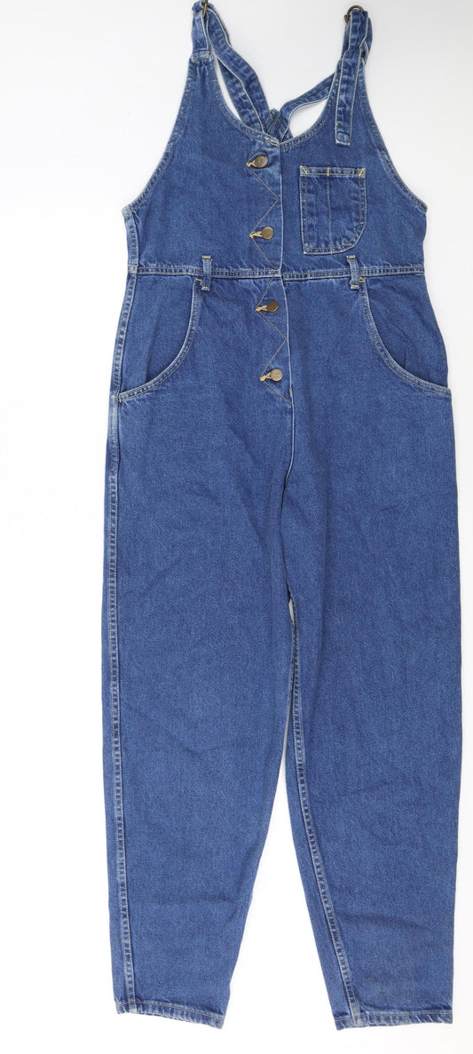 Lee Women Blue Denim Dungaree Jumpsuit Size 10 Adjustable Straps