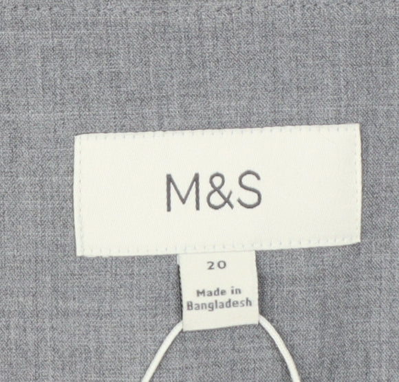 Marks and Spencer Women Grey Size 20 Long Sleeve Suit Jacket