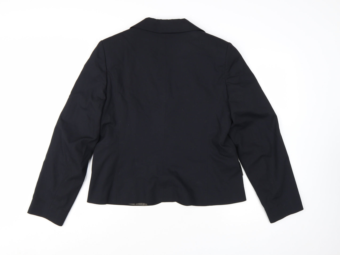 Amaranto Women's Black Size 16 Single-Breasted Blazer
