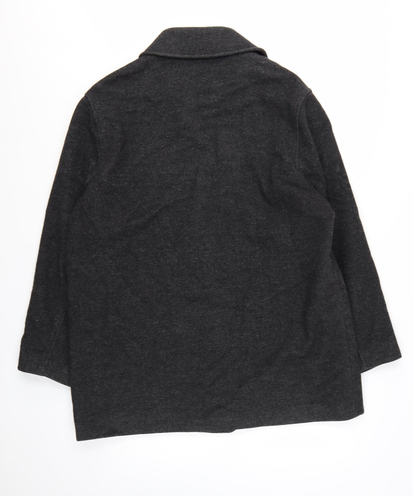 Marks and Spencer Women Grey Wool Blend Overcoat UK 14 Classic Style