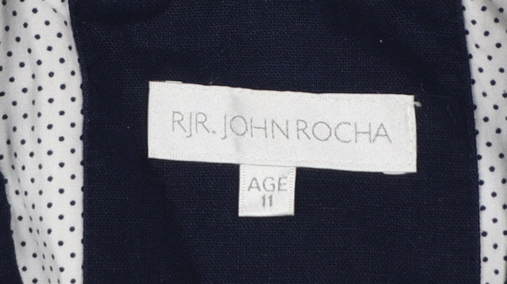 RJR John Rocha Boys Blue Linen Blend Blazer Jacket Age 11 Regular Fit