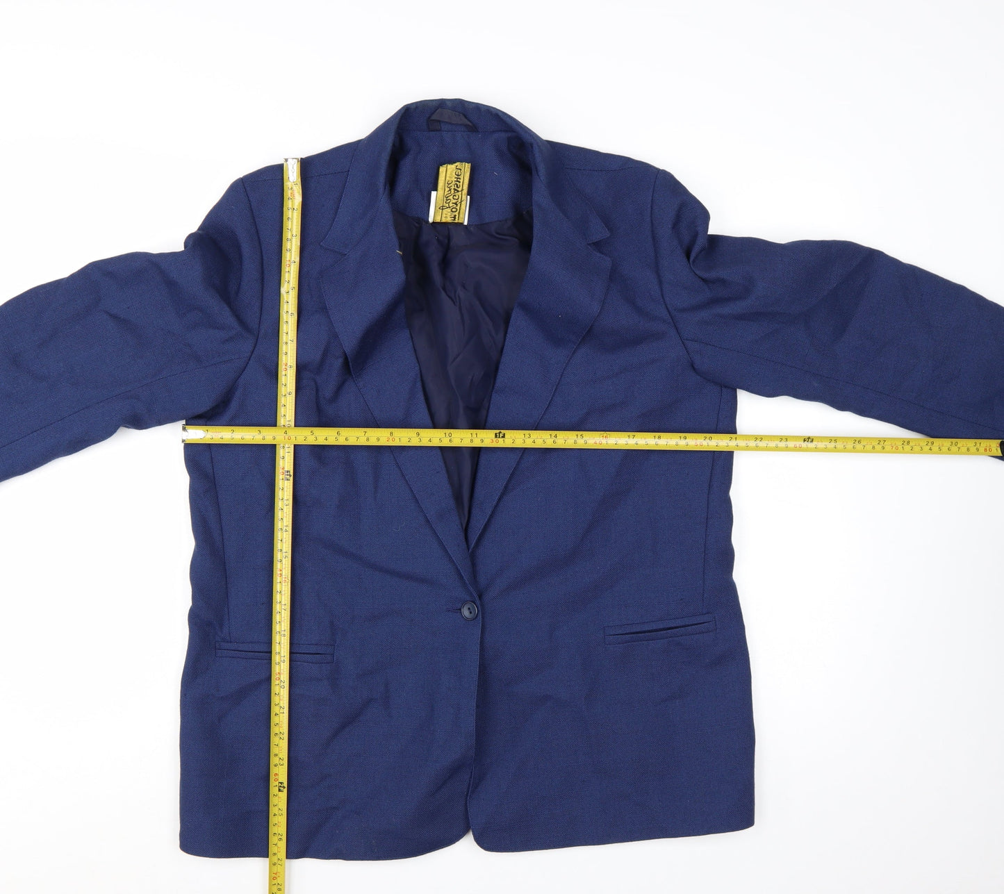 Moygashel Fabric Women's Blue Size 18 Single-Breasted Blazer