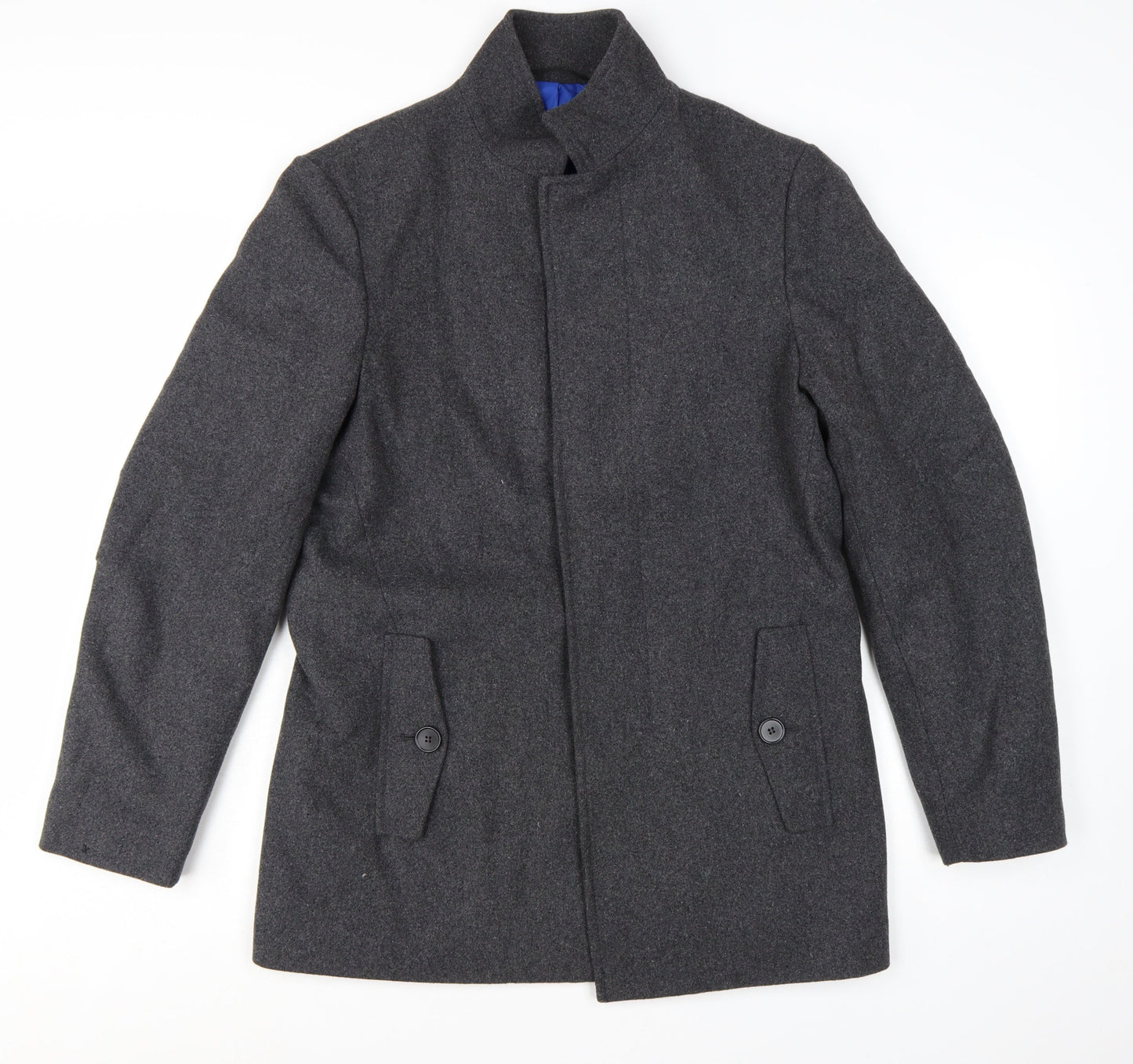 Marks and Spencer Men's Grey Wool Blend Smart Overcoat Size S