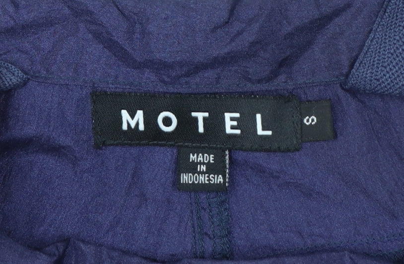 Motel Womens Blue Cargo Trousers Size S Lightweight Nylon Drawstring