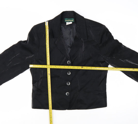 Hervé Benard Women's Black Petites Size 8P Tailored Blazer Jacket