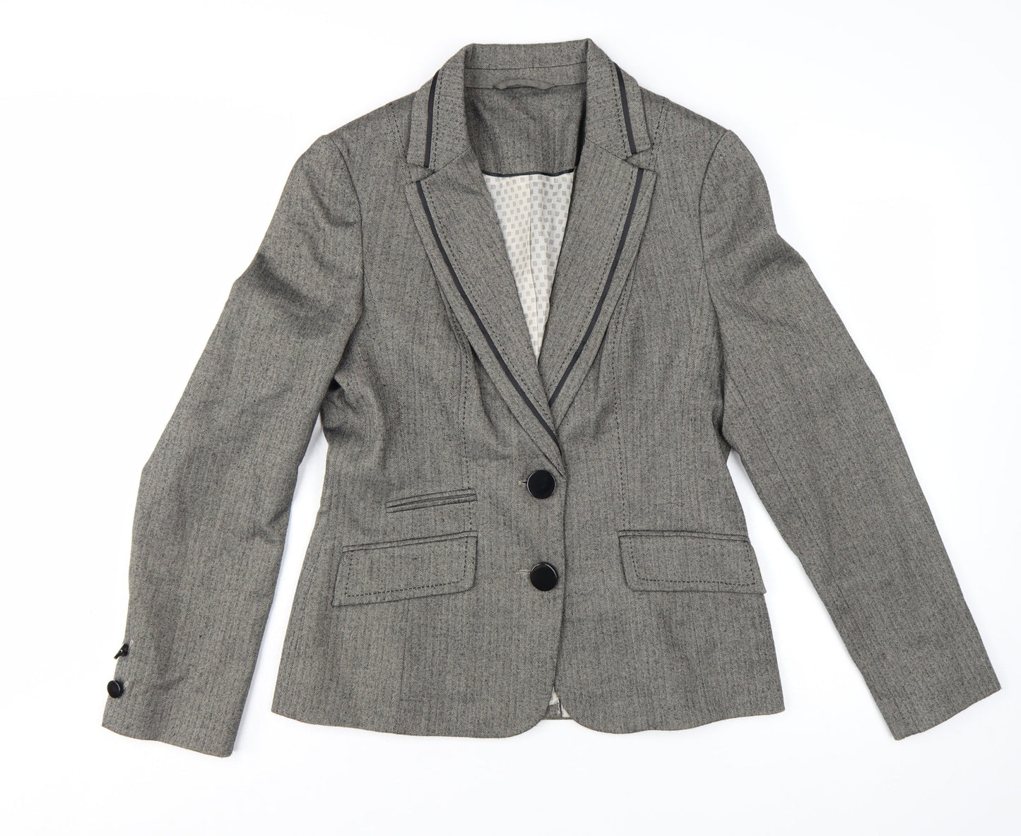F&F Womens Grey Size 12 Classic Single-Breasted Suit Blazer