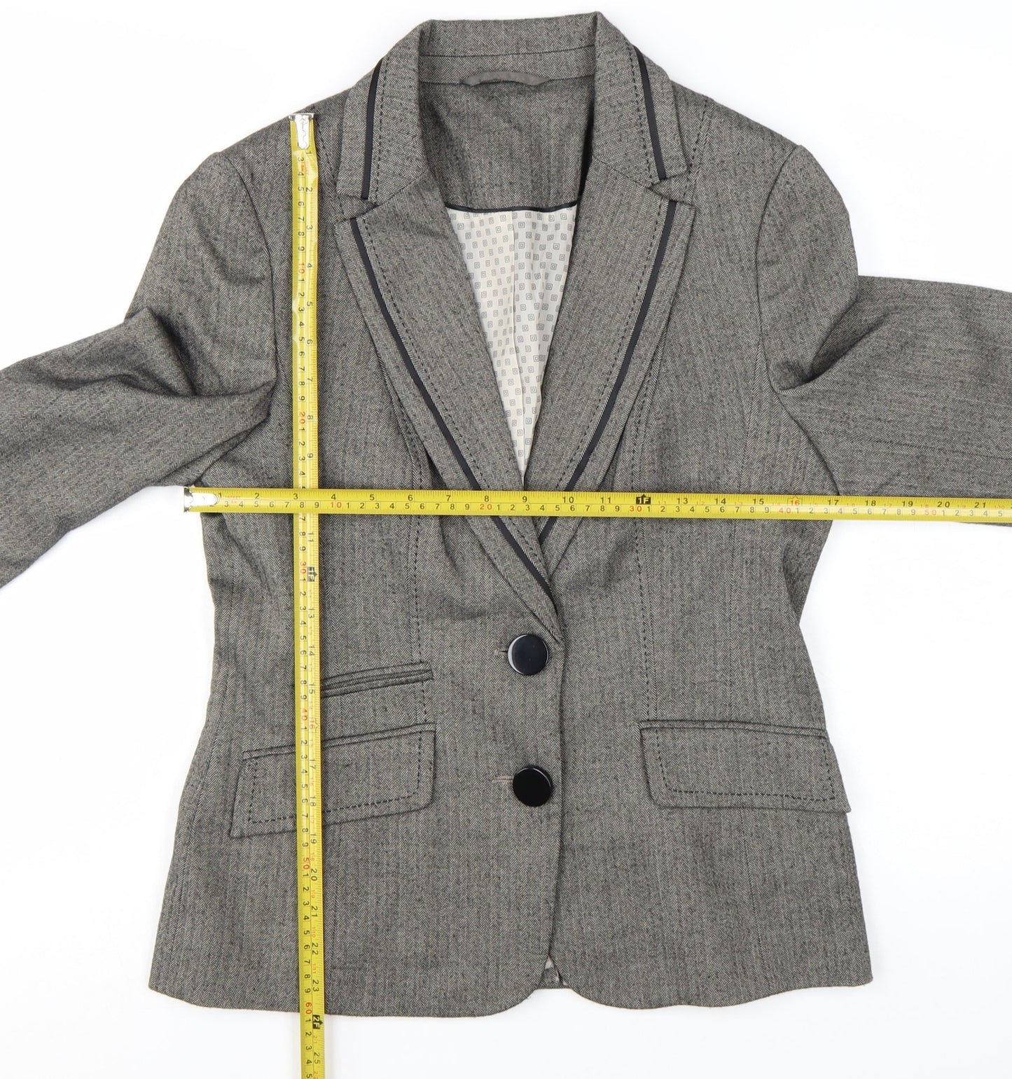 F&F Womens Grey Size 12 Classic Single-Breasted Suit Blazer