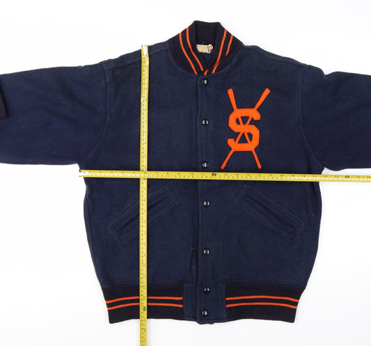 Wilson Men's Navy Wool Syracuse Varsity Jacket Size 42 Vintage
