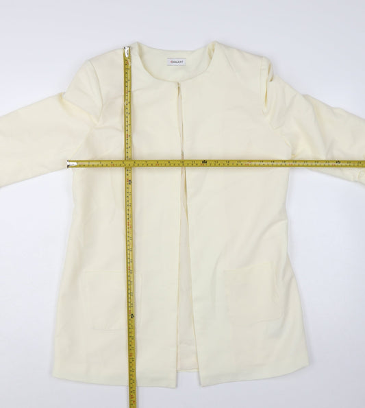 Damart Women Ivory Mid-Length 3/4 Sleeve Blazer Jacket UK 14