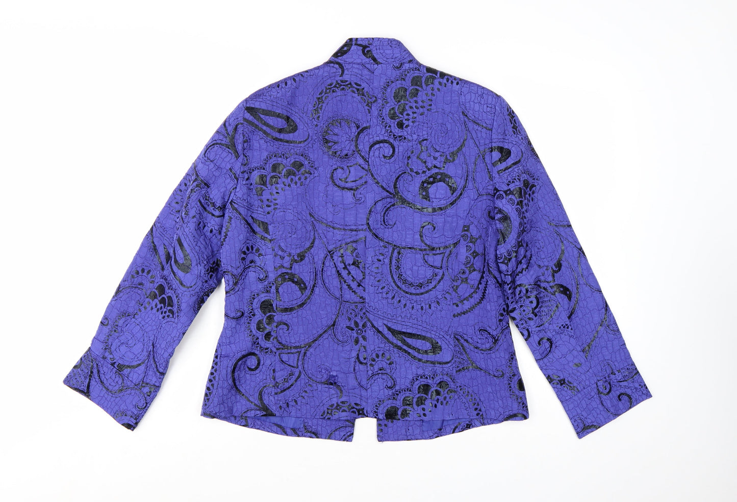 Erin London Women's Purple Paisley Blazer Jacket M Tailored Fit