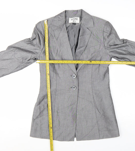 Kasper A.S.L. Women's Grey Size 4 Single-Breasted Suit Jacket