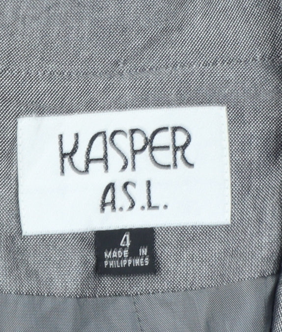 Kasper A.S.L. Women's Grey Size 4 Single-Breasted Suit Jacket