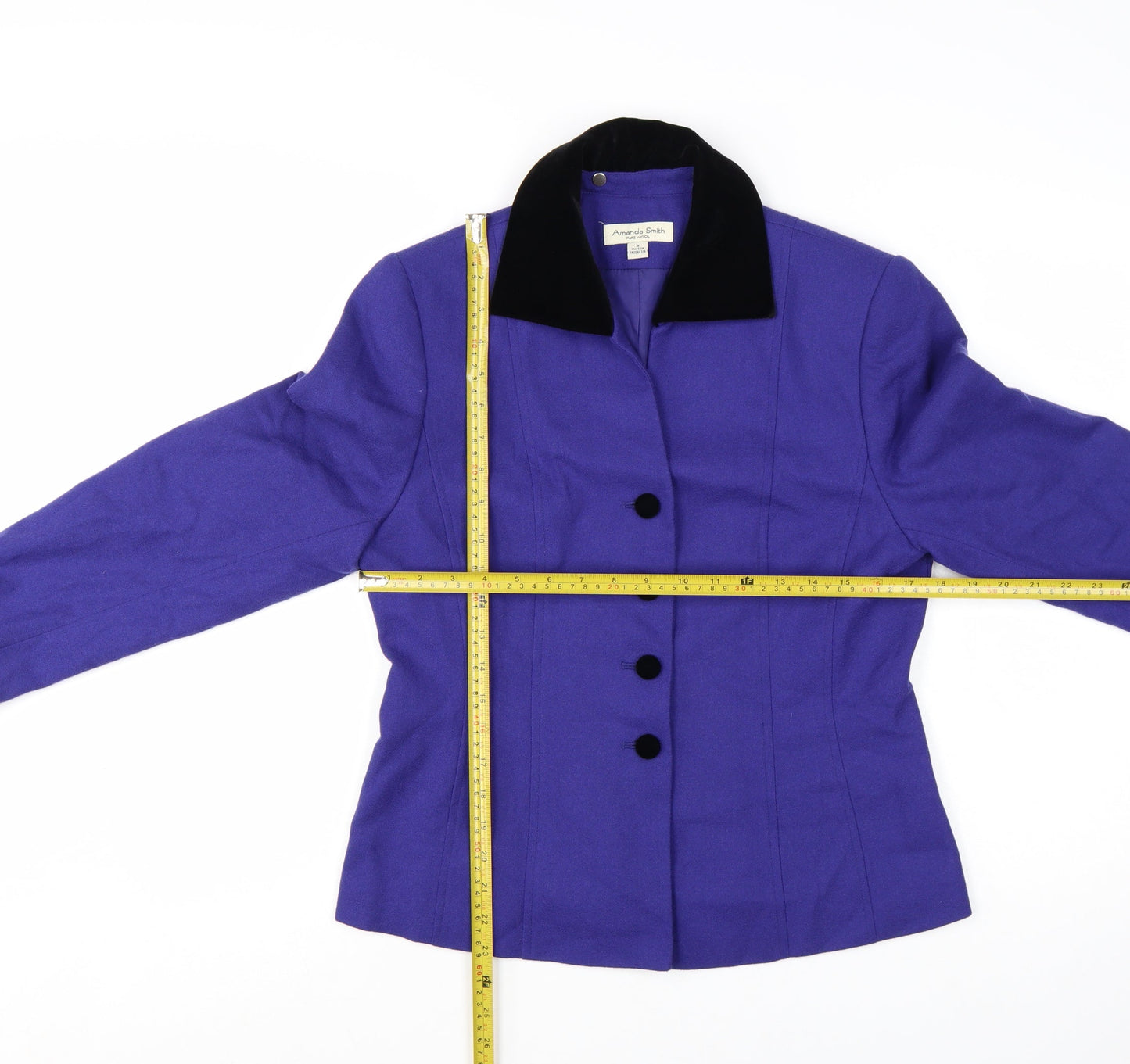 Amanda Smith Women's Purple Wool Suit Jacket Size 10 UK Classic Fit