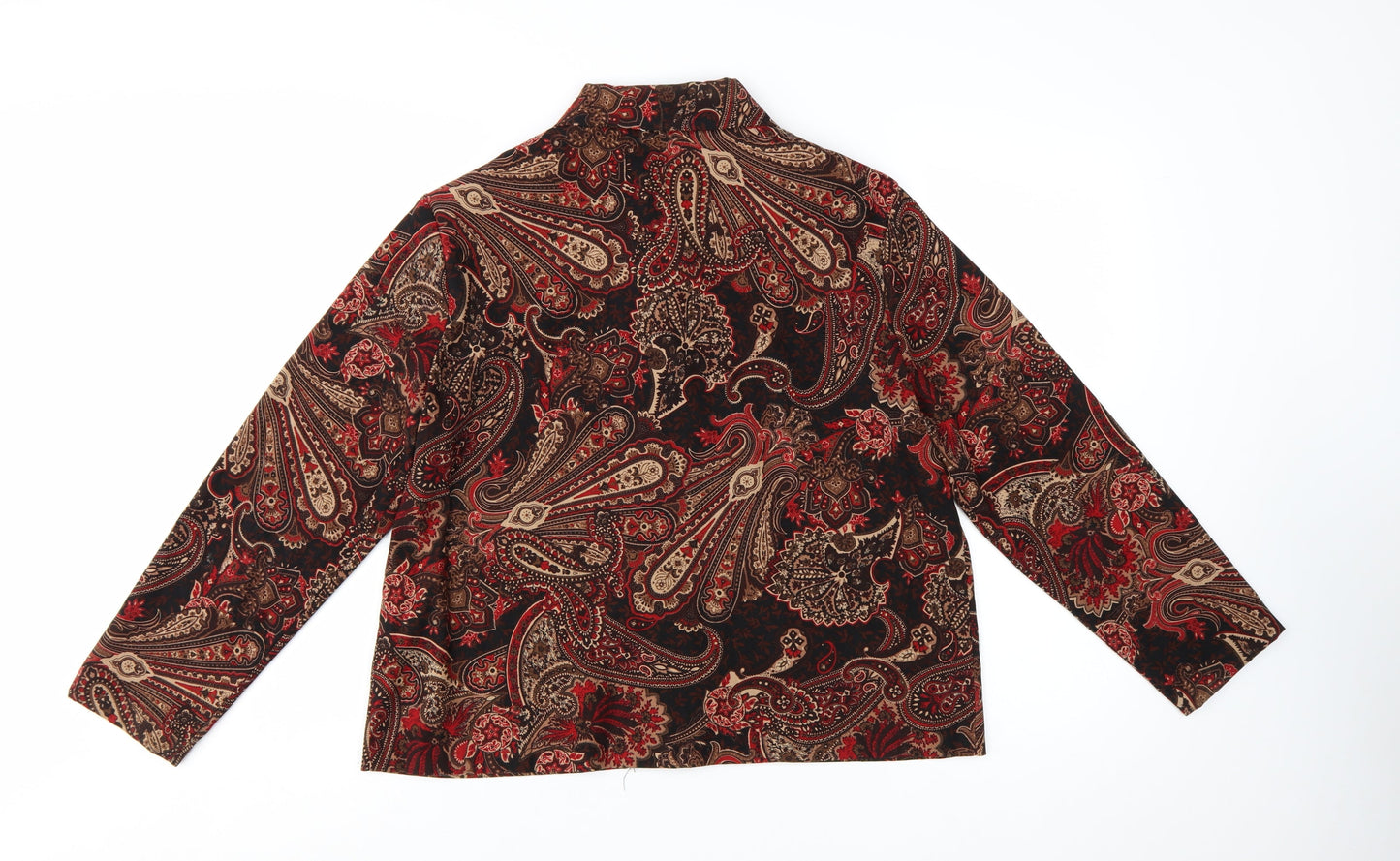 Briggs New York Petite Red Paisley Velvet Blazer Women PL
