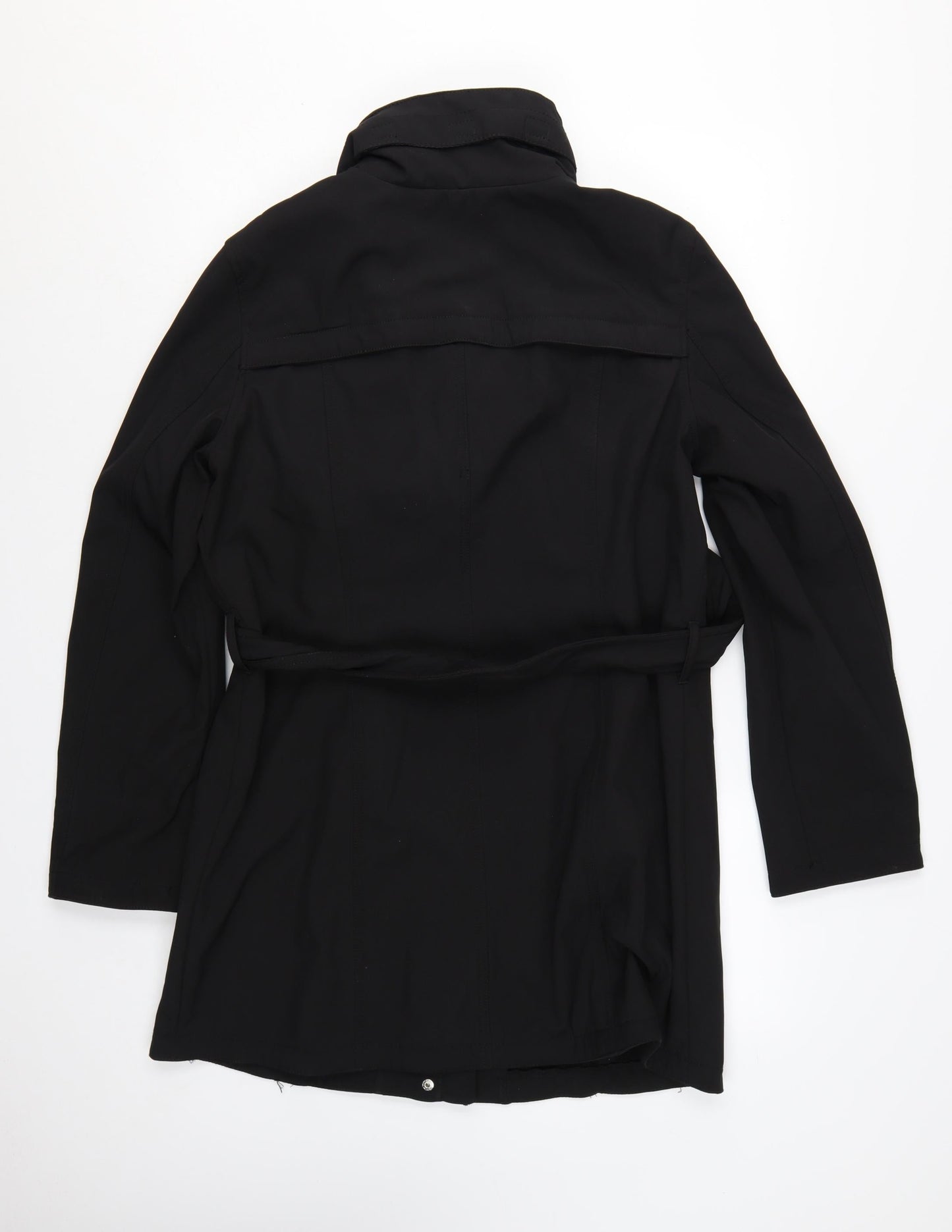 Michael Kors Women's Black Belted Long Trench Coat Size L