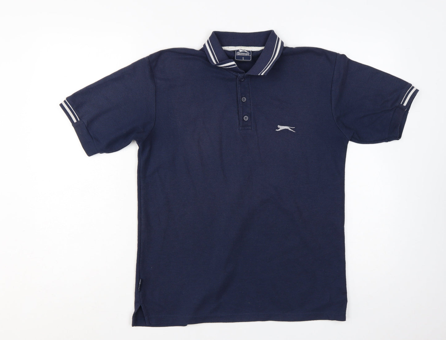 Slazenger Men's Navy Blue Polo Shirt Size S Short Sleeve Classic Fit