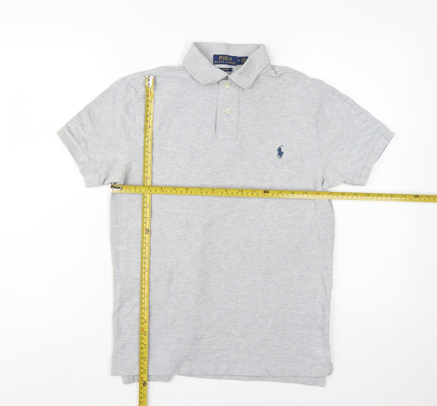 Ralph Lauren Men's Grey Slim Fit Polo Shirt Size M