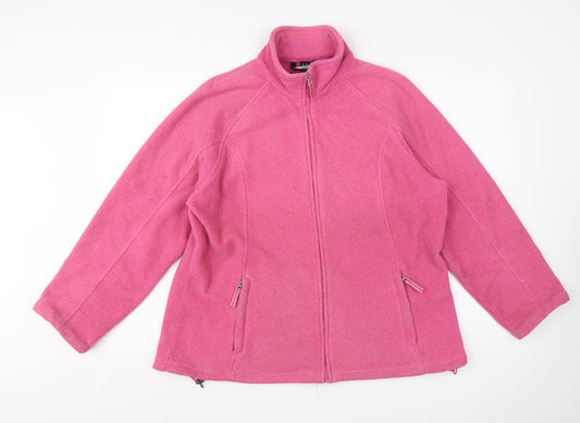 Lands' End Women’s Pink Fleece Full Zip Jacket XL