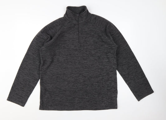 Mountain Warehouse Mens Grey Fleece 1/4 Zip Pullover Sweatshirt M