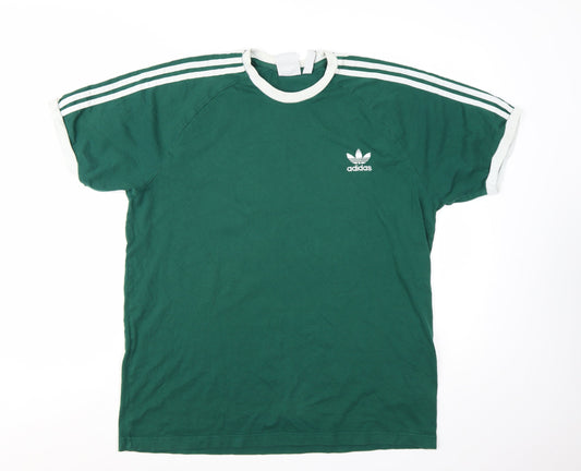 Adidas Men's Green XL Crew Neck Short Sleeve Sports T-Shirt