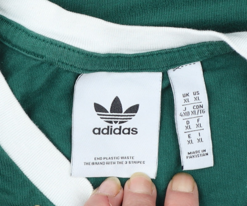 Adidas Men's Green XL Crew Neck Short Sleeve Sports T-Shirt