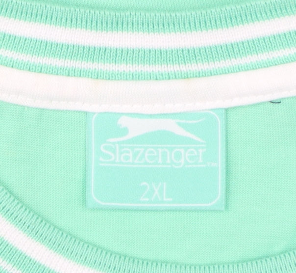 Slazenger Men's Green 2XL Crew Neck Short Sleeve T-Shirt