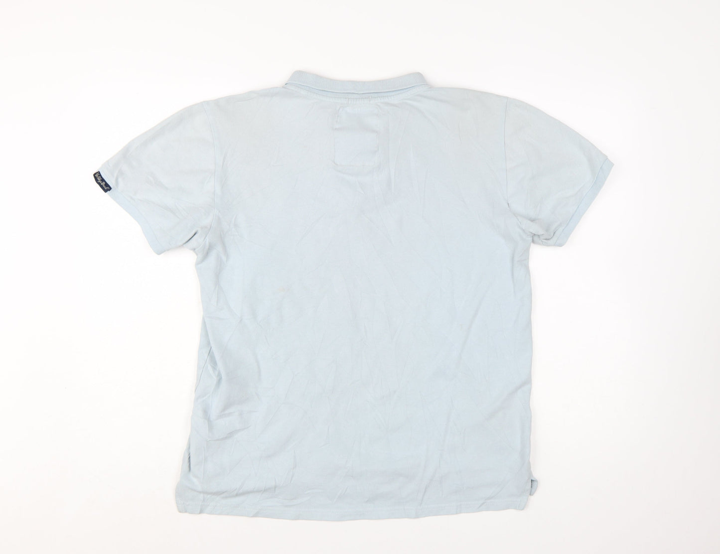 Tokyo Laundry Men's Blue Stretch Polo Shirt Size M Short Sleeve