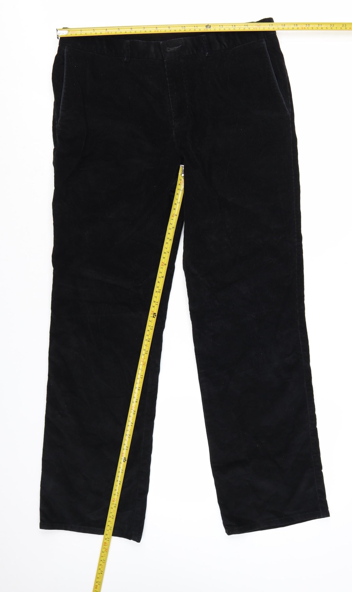 Marks and Spencer Men’s Black Corduroy Chino Trousers 36W 31L