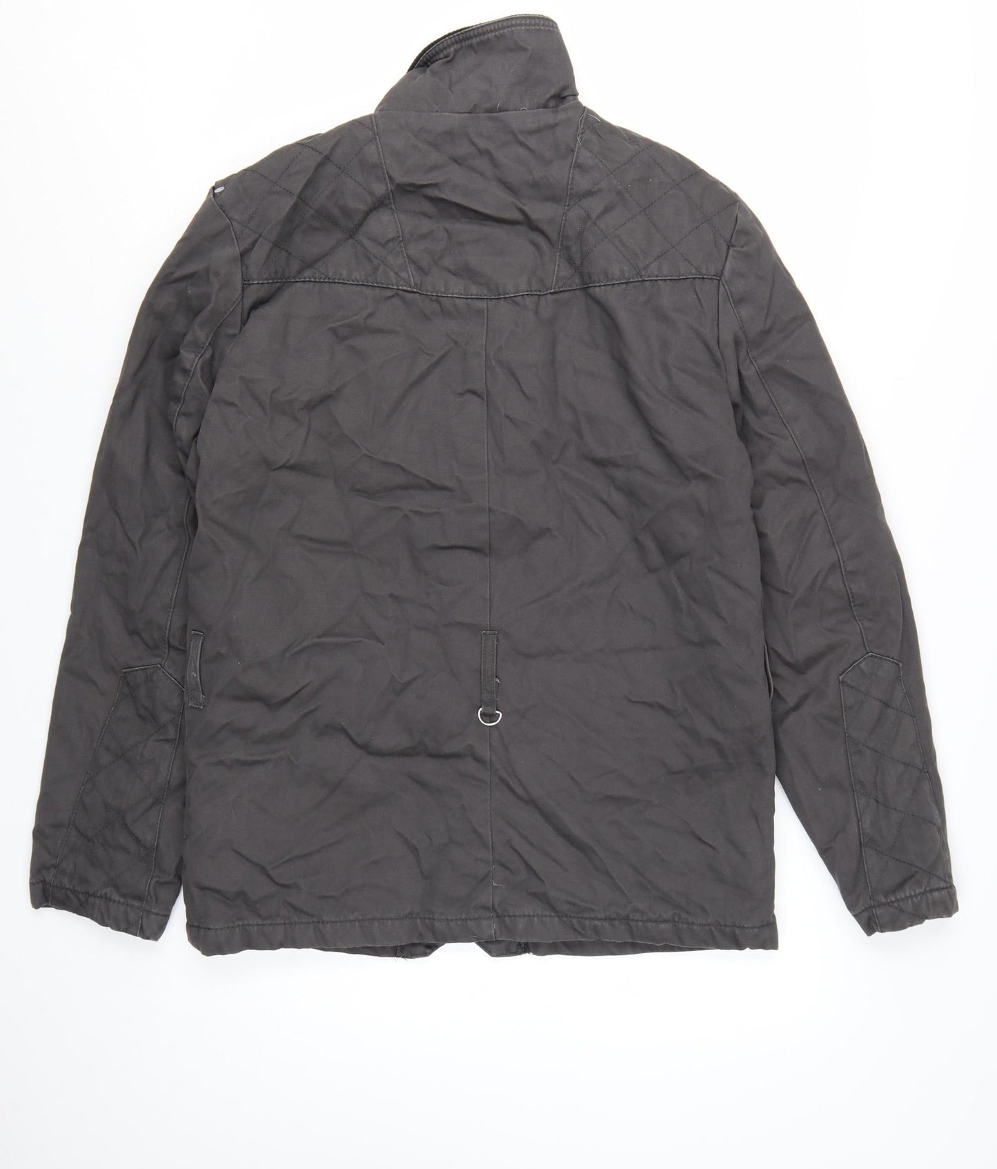 H&M Men's Black 38 Regular Cotton Military Jacket