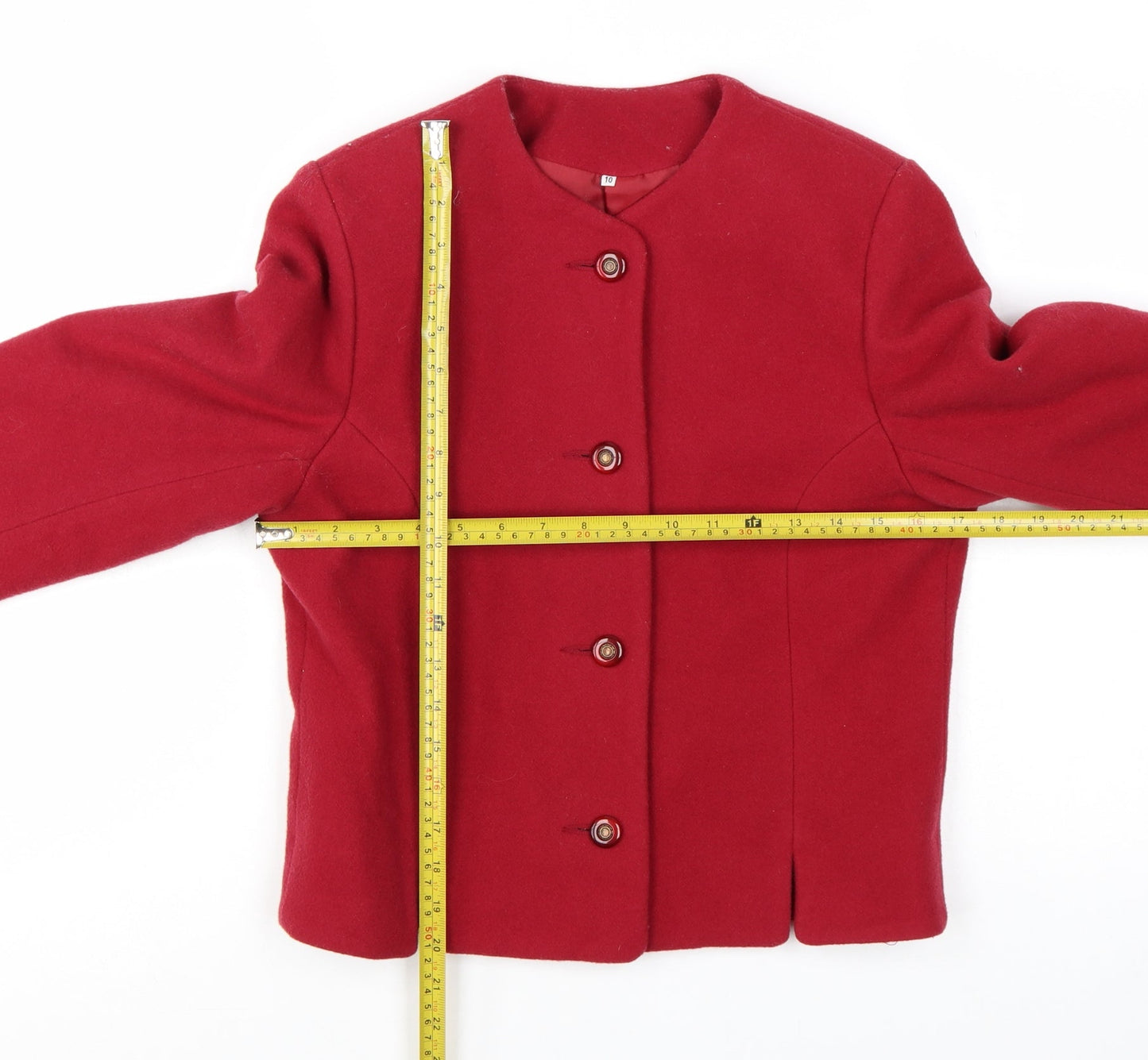 The Edinburgh Collection Women's Red Wool Jacket Size 10 Classic Style