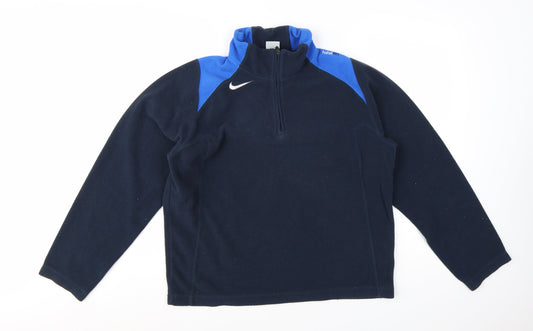 Nike Men’s Blue 1/4 Zip Fleece Pullover Sweatshirt Size M