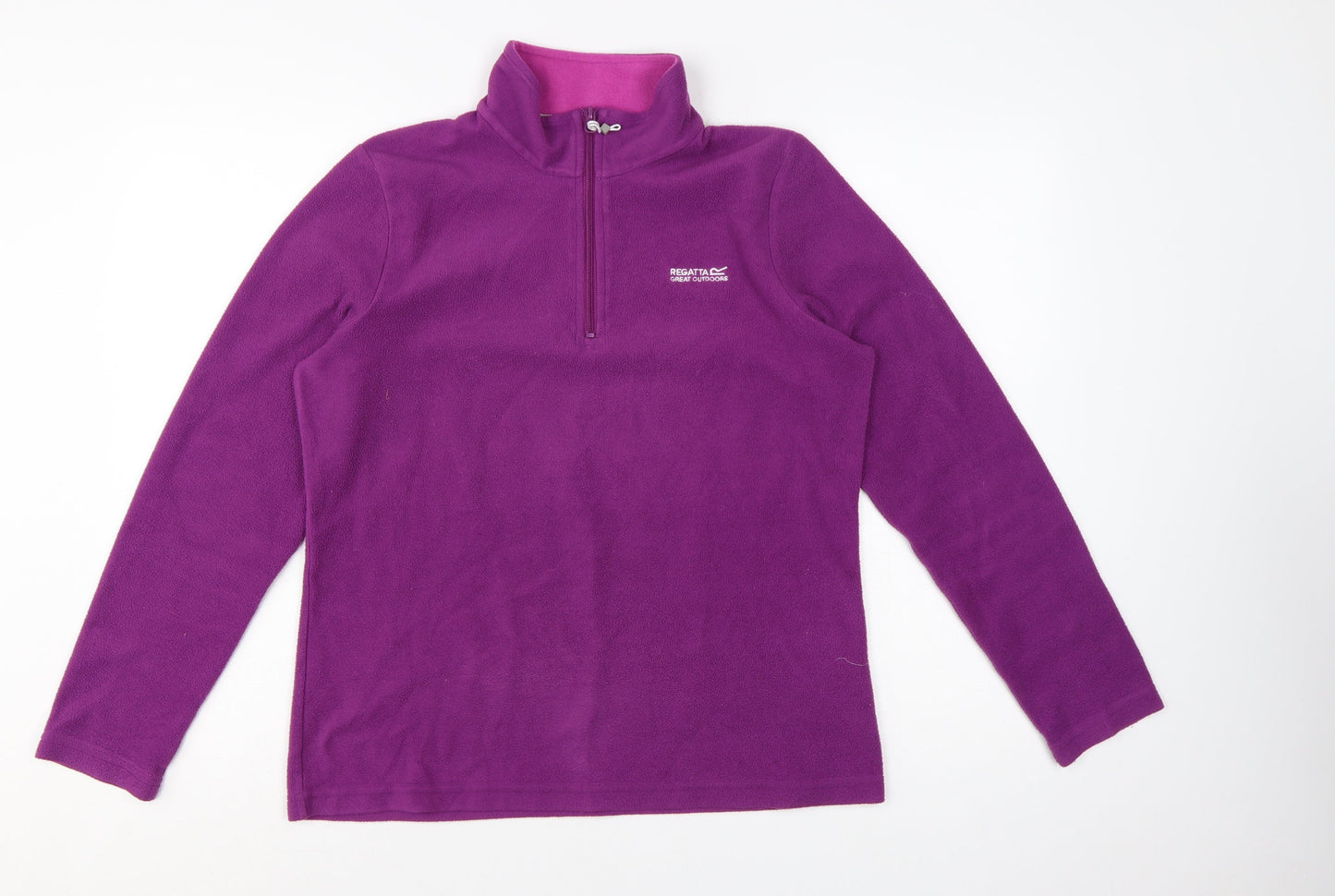 Regatta Women Purple Fleece 1/4 Zip Pullover Sweatshirt UK 12