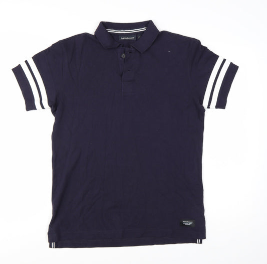 Peak Performance Men's Blue Cotton Polo Shirt Size M