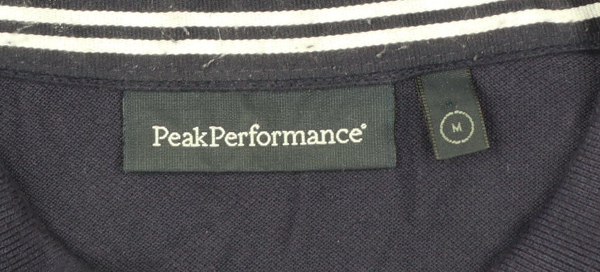 Peak Performance Men's Blue Cotton Polo Shirt Size M