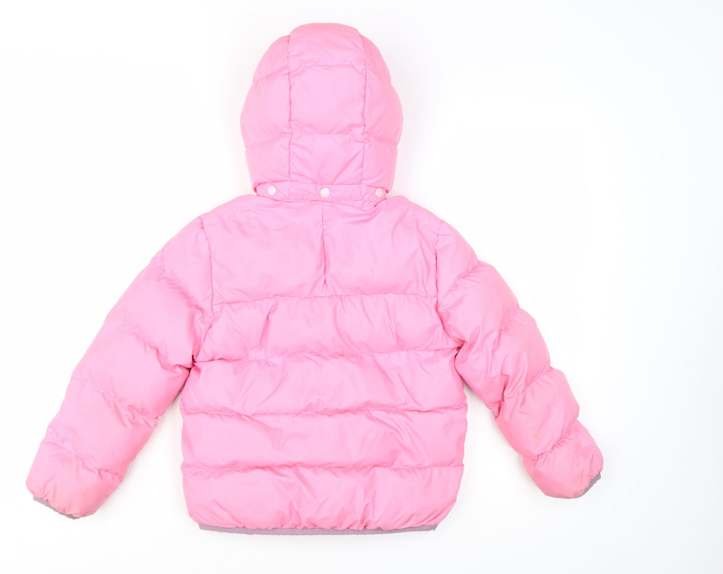 adidas Girls Pink Puffer Jacket 7 Years Hooded Lined Winter Coat