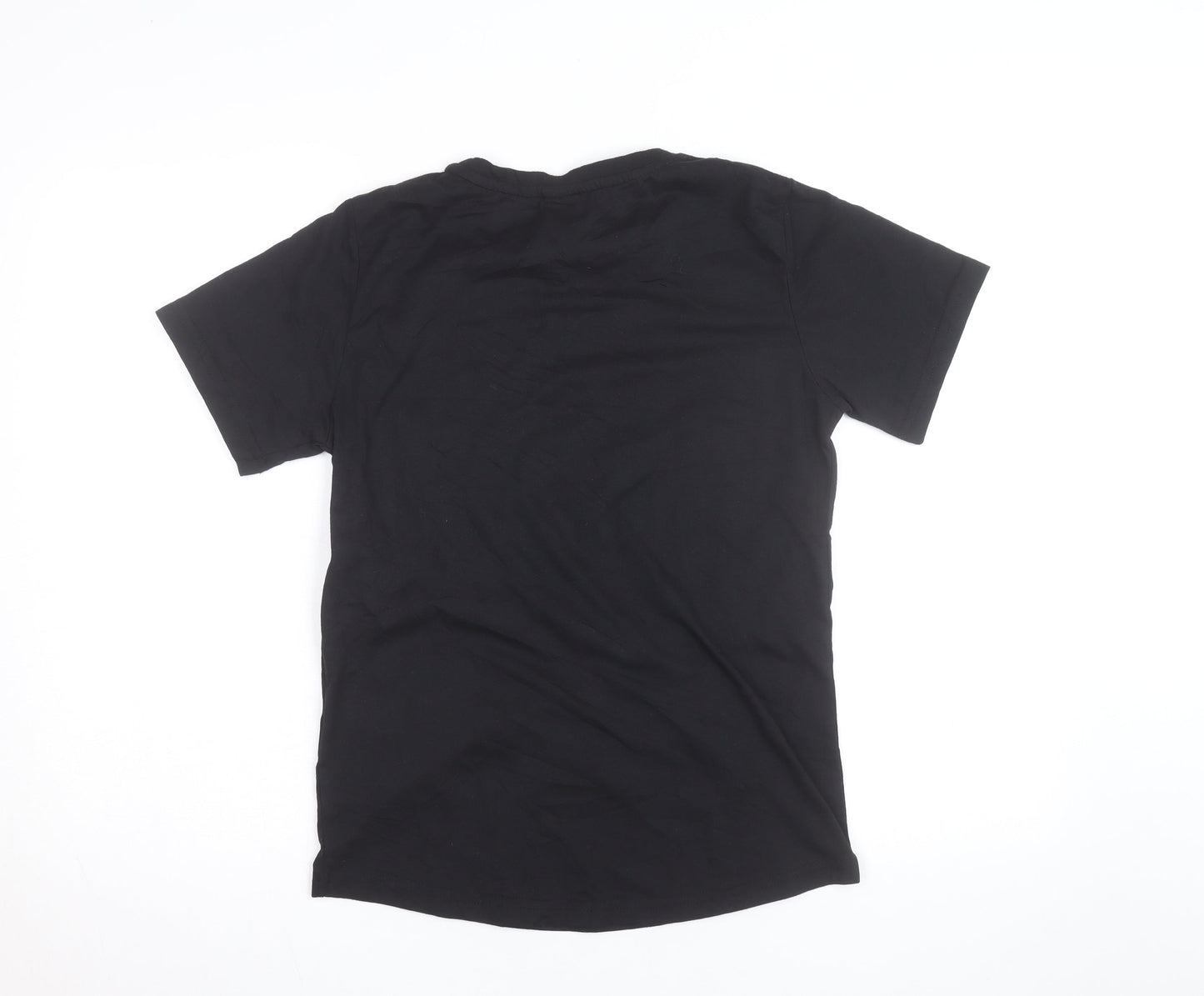 DFND Boys Black Logo Cotton T-Shirt 15-16 Years Short Sleeve Crew Neck