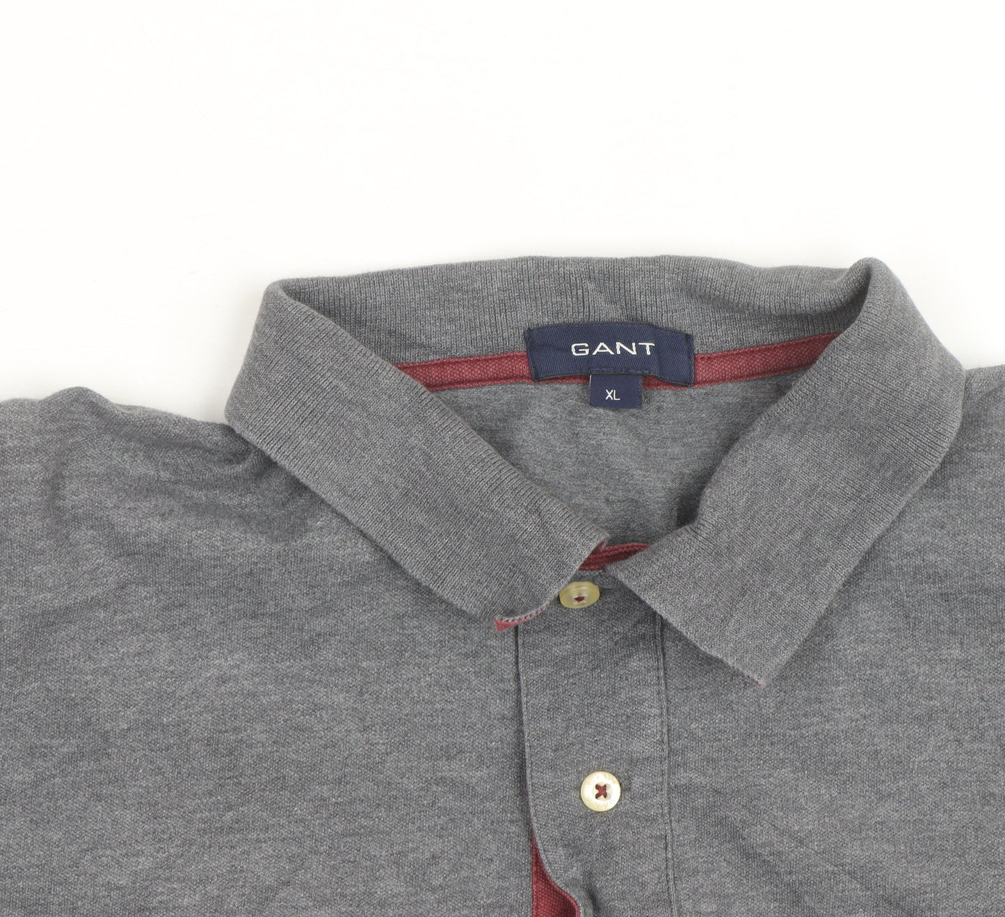 GANT Men's Grey Cotton Short Sleeve Polo Shirt XL