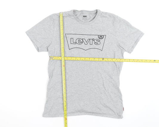 Levi's Men's Grey Logo Short Sleeve Crew Neck T-Shirt Size S