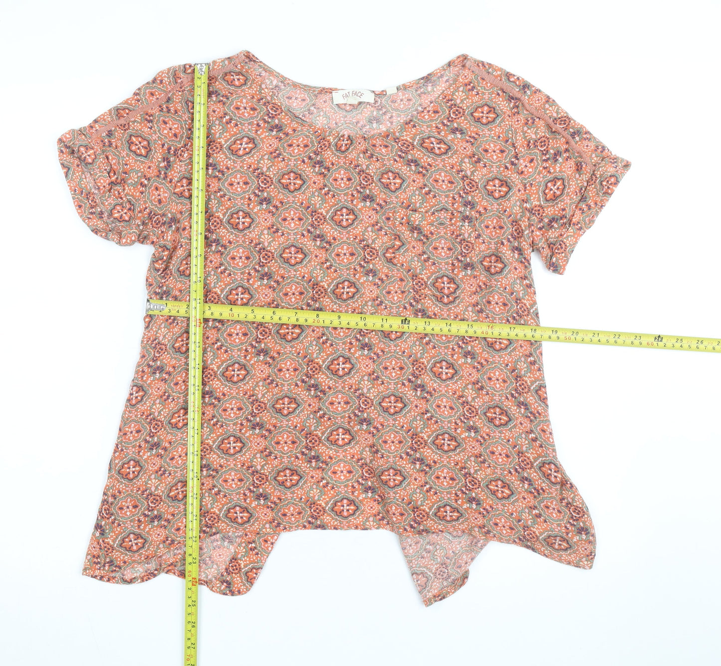 Fat Face Women’s Orange Floral Tunic Blouse Size 10