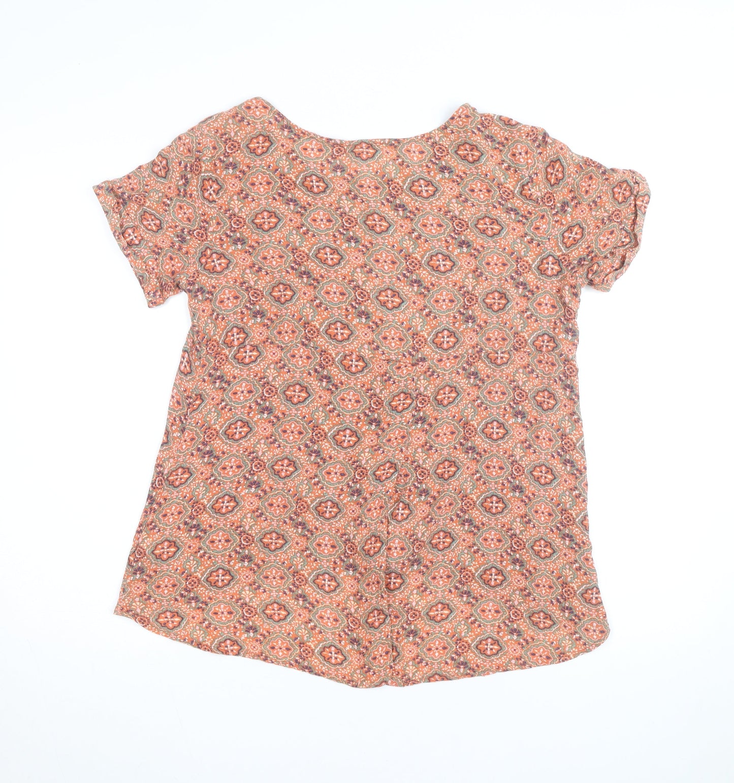 Fat Face Women’s Orange Floral Tunic Blouse Size 10