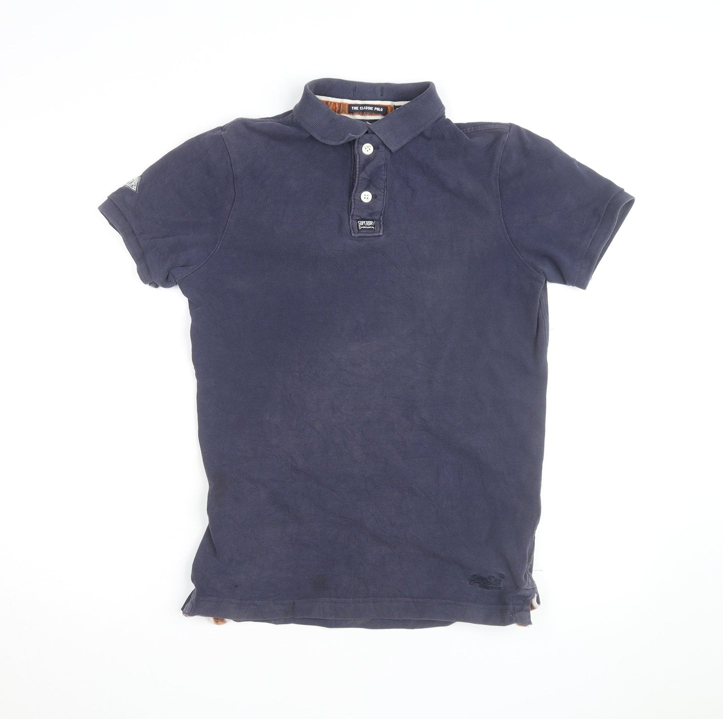 Superdry Men's Blue Slim Fit Cotton Polo Shirt Size M