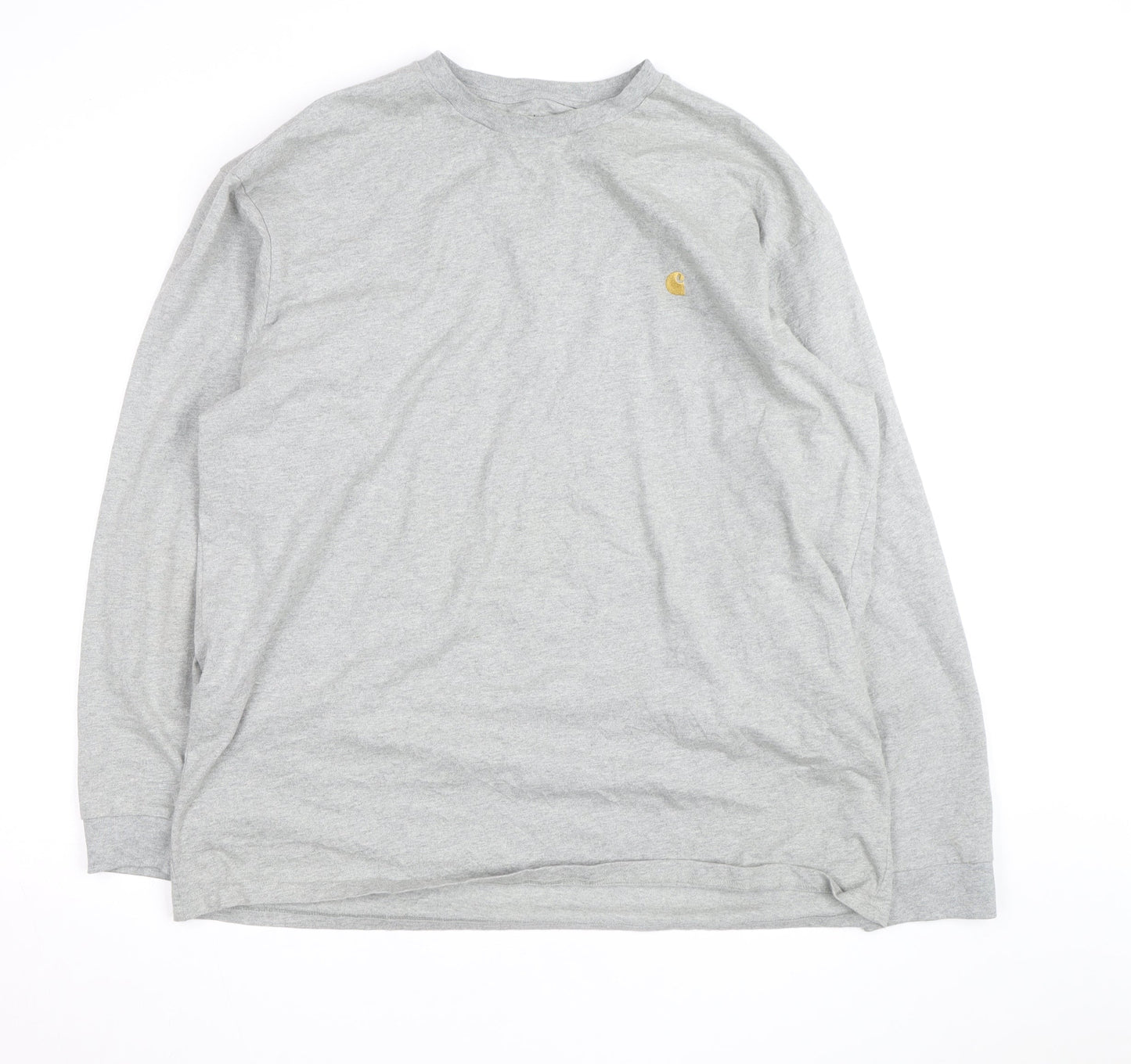 Carhartt Men’s Grey Long Sleeve Cotton Crew Neck Top 2XL