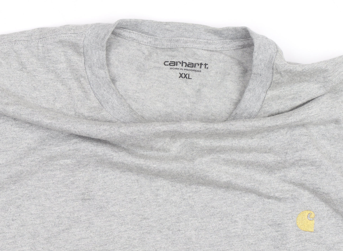 Carhartt Men’s Grey Long Sleeve Cotton Crew Neck Top 2XL