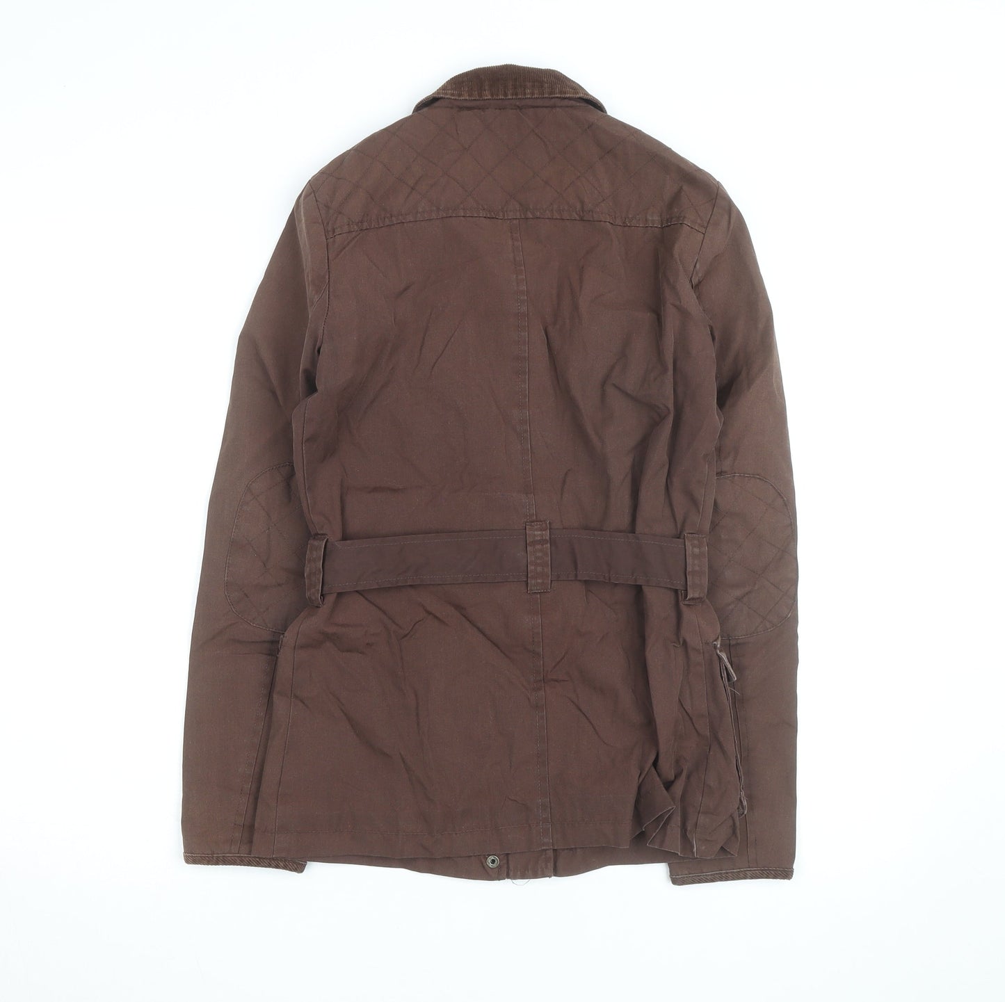 Fat Face Women's Brown Belted Utility Jacket Size 8 Cotton Waxed Style